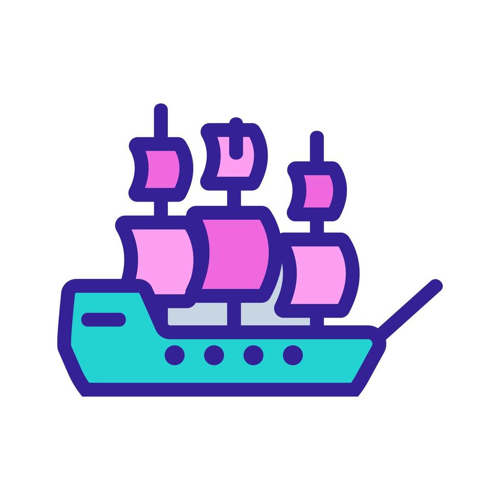 Ship pirate icon vector. Isolated contour symbol illustration vector