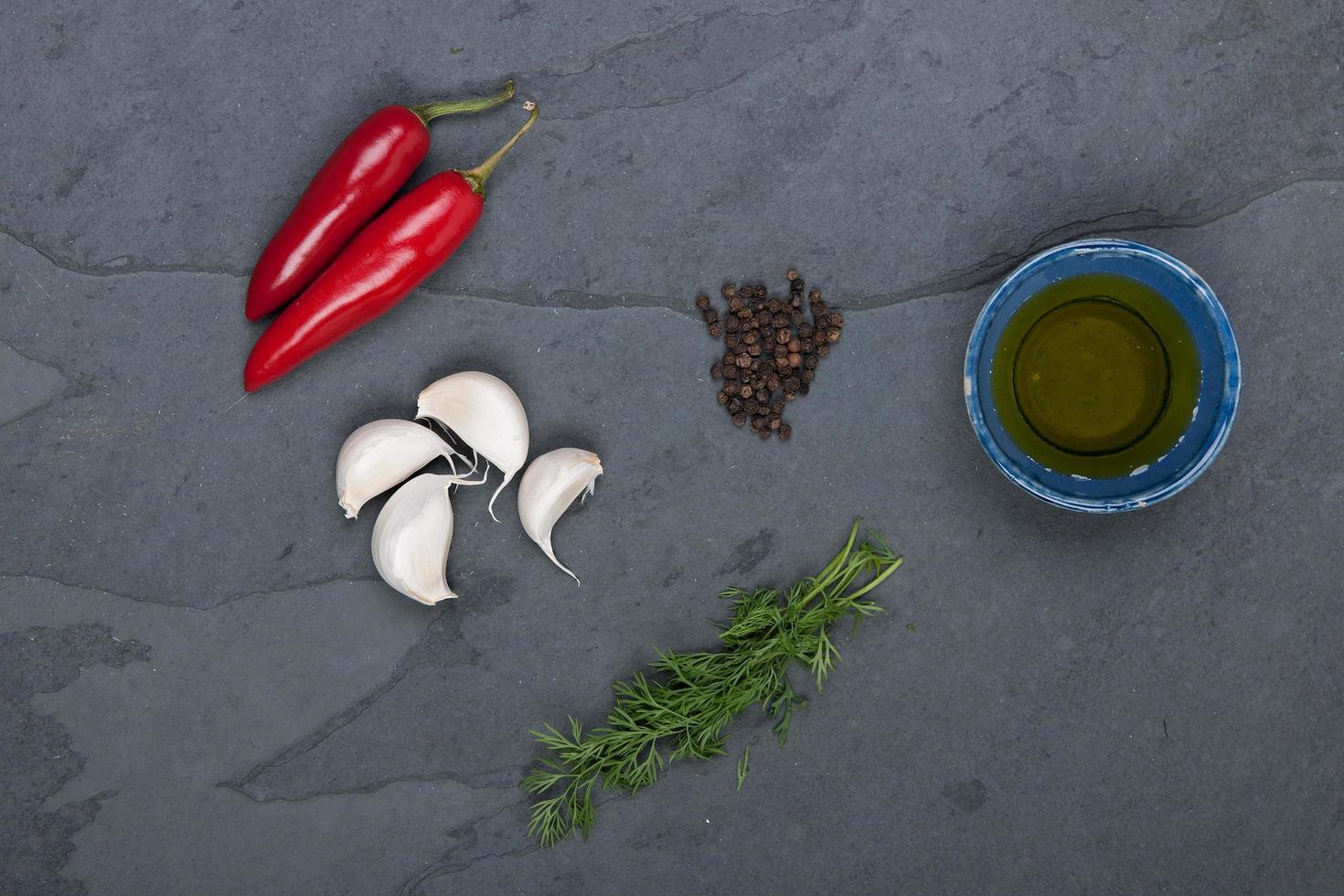 Herbs and oil photo