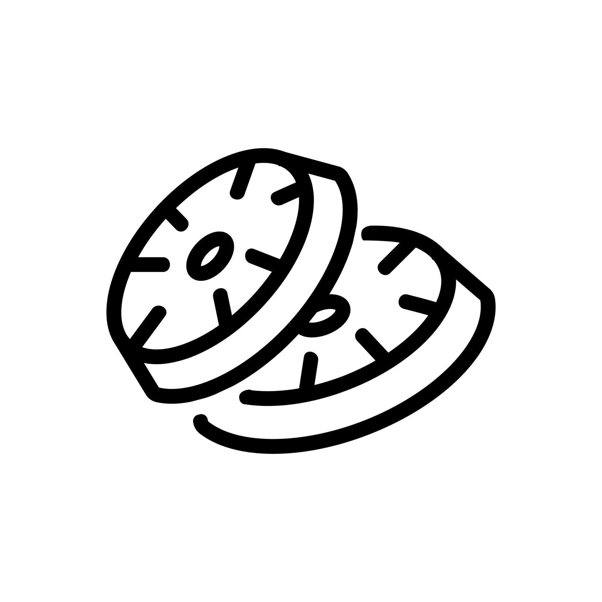chopped pineapple rings icon vector outline illustration 9758041 Vector