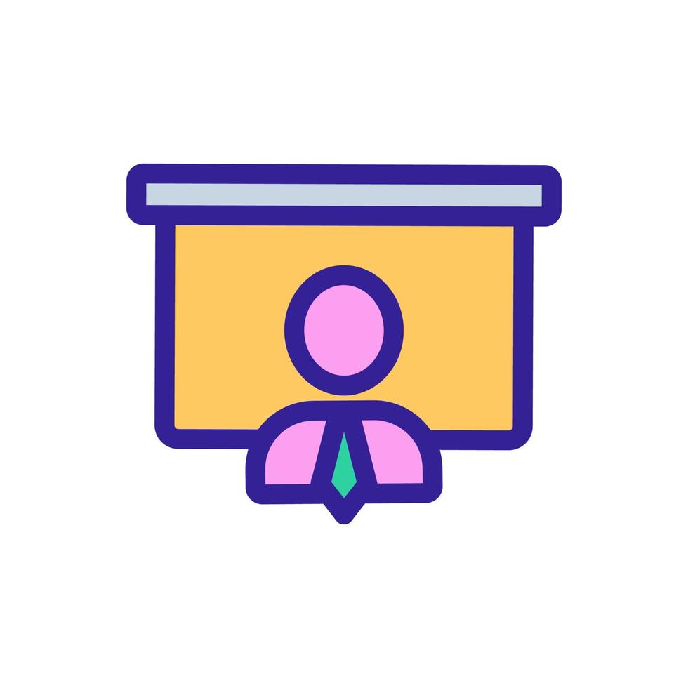 Speaker presentation icon vector. Isolated contour symbol illustration vector