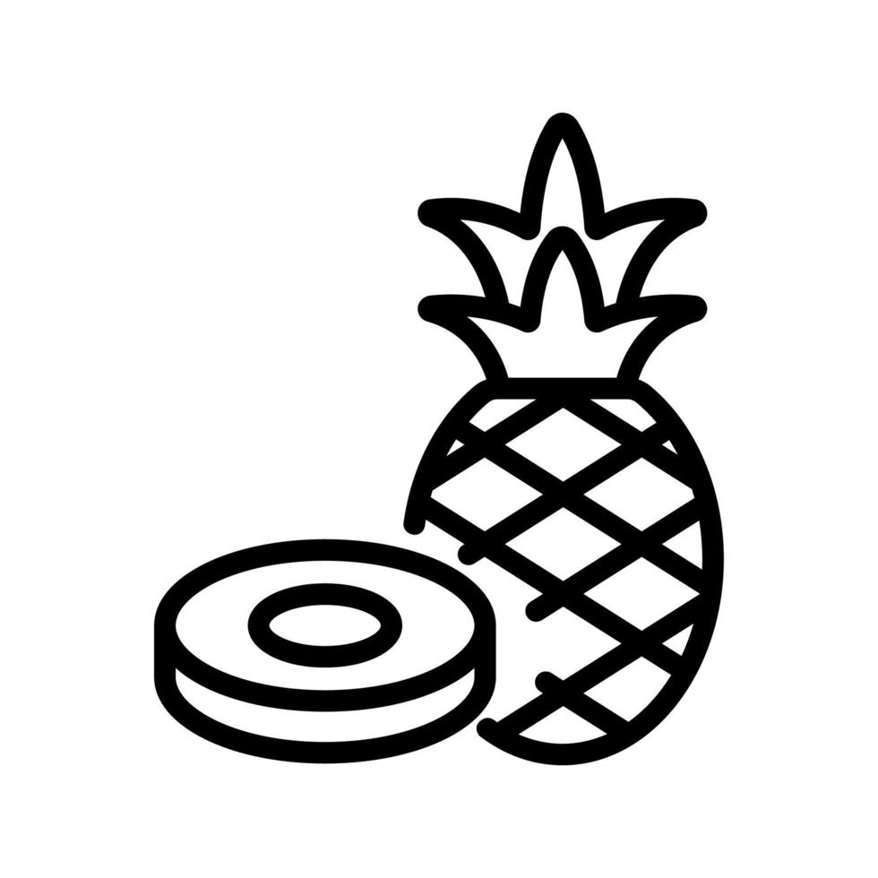 slice ring and pineapple icon vector outline illustration