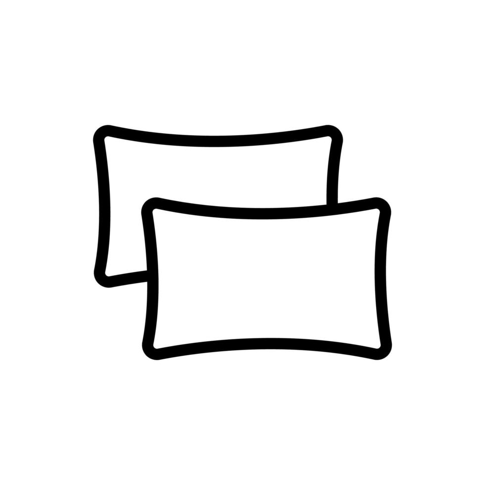 ilustración de contorno de vector de icono de dos almohadas para dormir