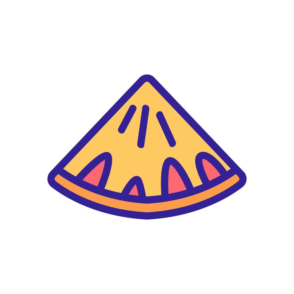 piece of pineapple top view icon vector outline illustration