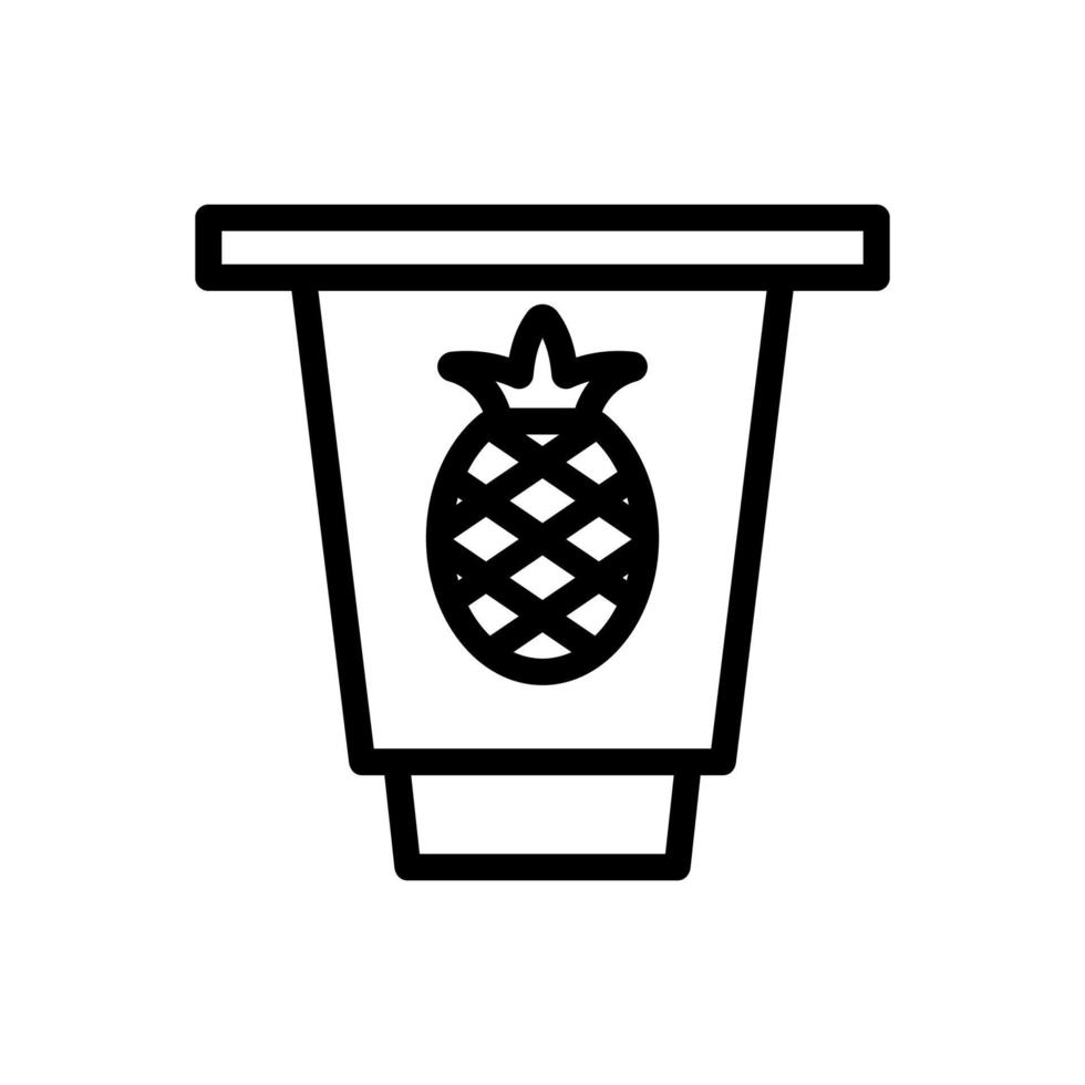 ilustración de contorno de vector de icono de mousse de piña