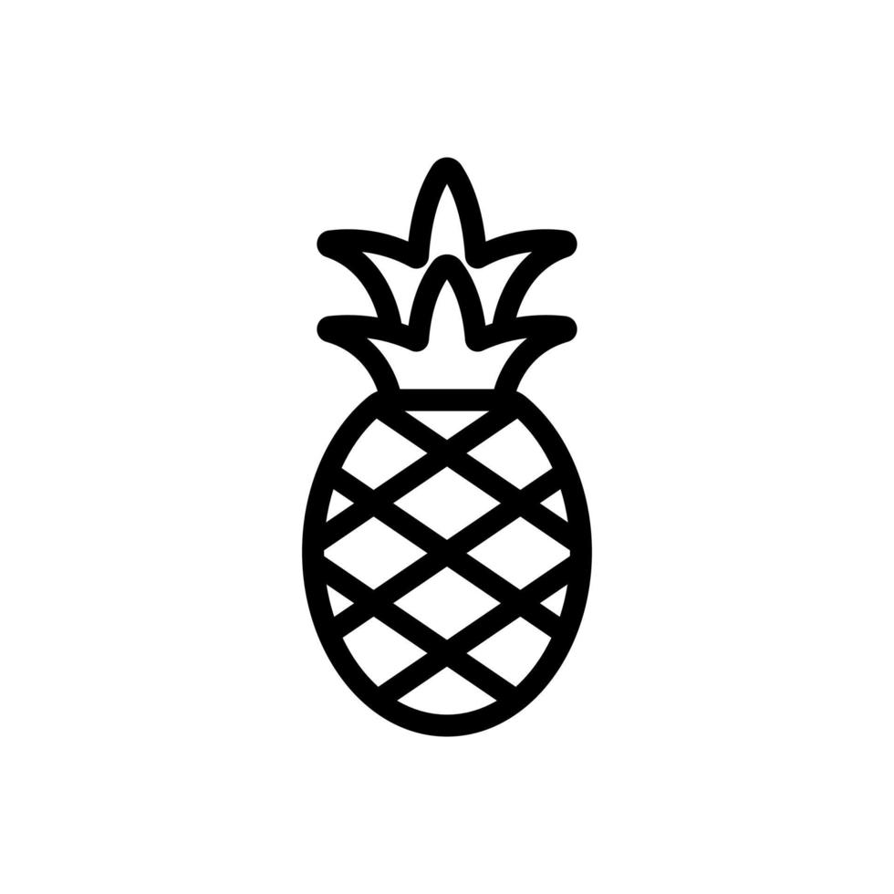 pineapple icon vector outline illustration