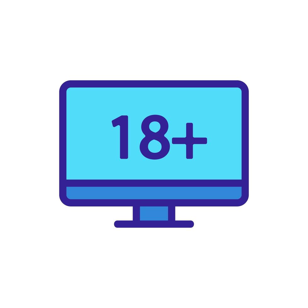 adult video icon vector. Isolated contour symbol illustration vector