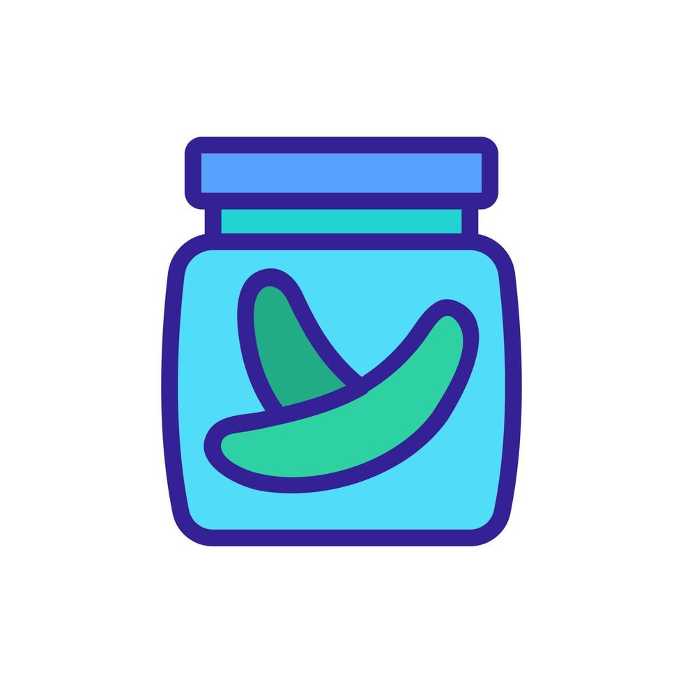 ilustración de contorno de vector de icono de tarro de pepino enlatado