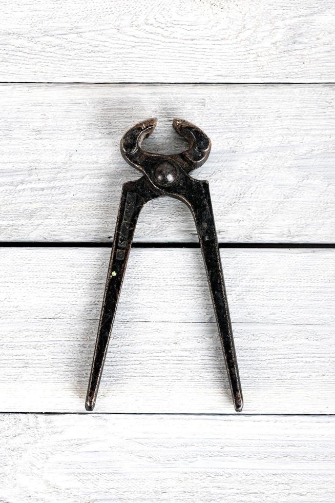 Tools on a wooden background photo