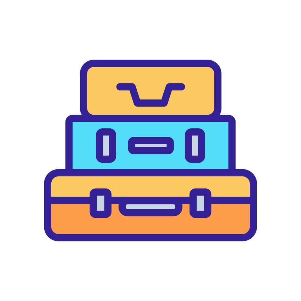 stack suitcase icon vector outline illustration