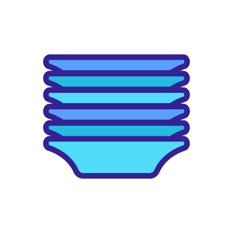 stack plate icon vector outline illustration