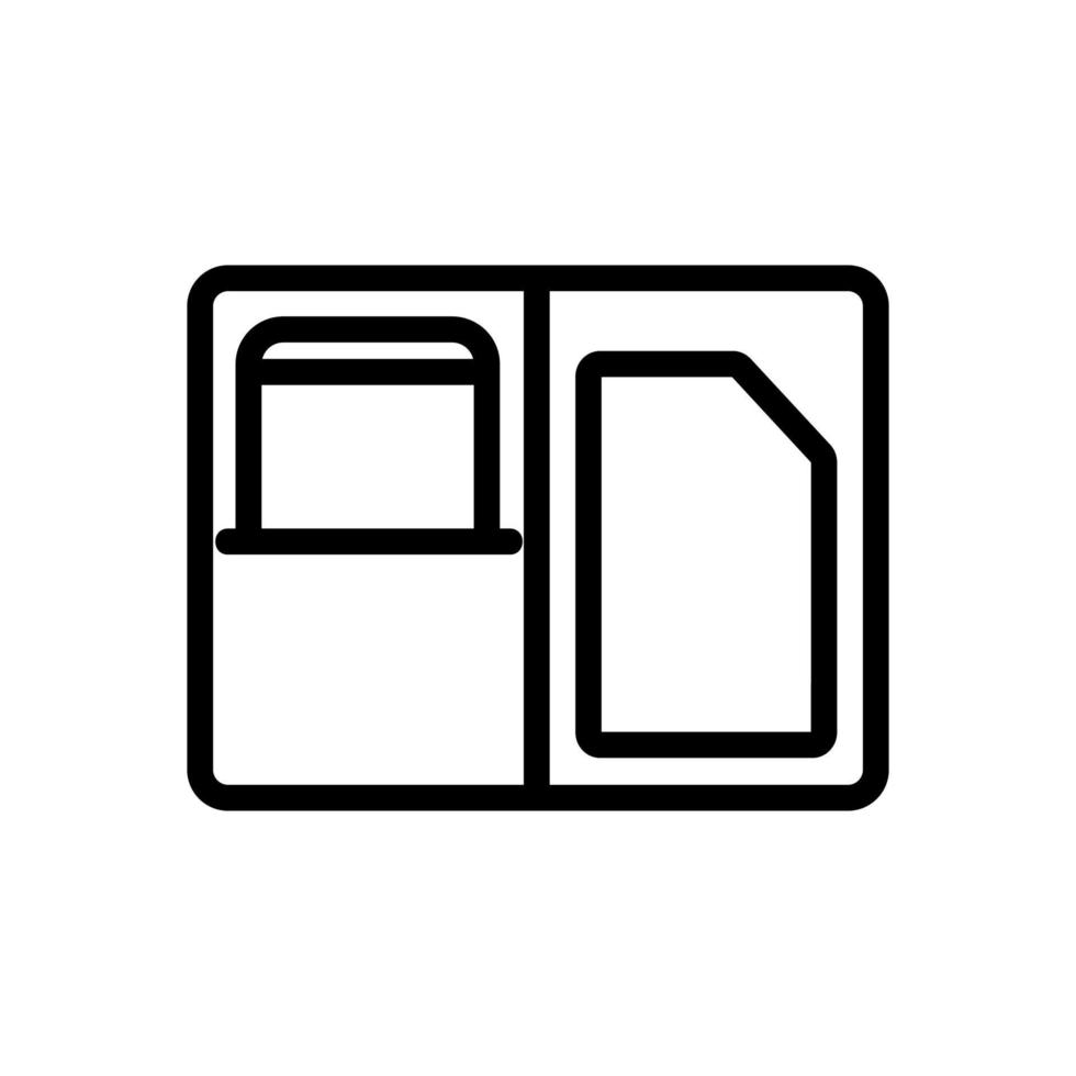 phone case wallet icon vector outline illustration