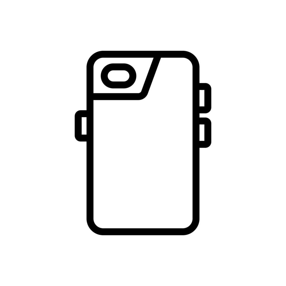 ilustración del contorno del vector del icono de protección del panel posterior de la caja del teléfono