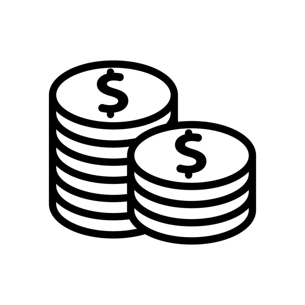 a stack of coins icon vector outline illustration