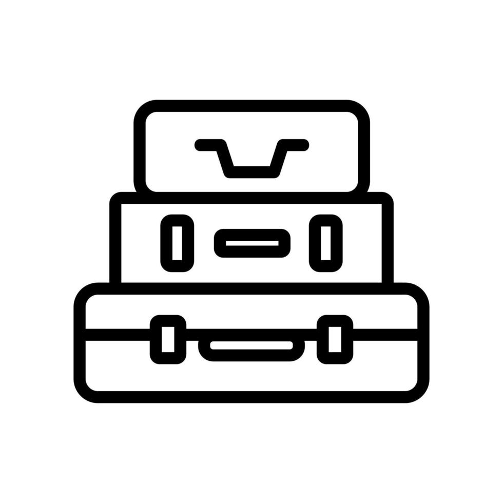 stack suitcase icon vector outline illustration