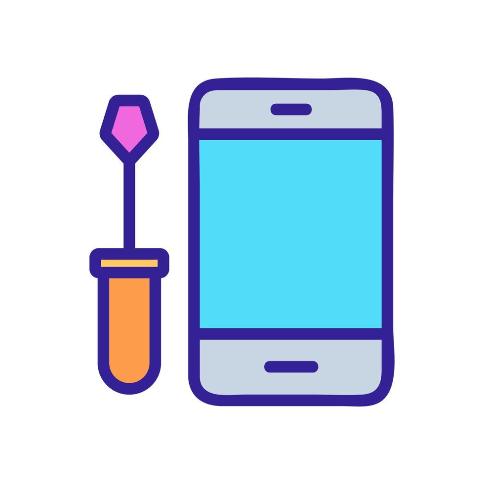 Repair the phone icon vector. Isolated contour symbol illustration vector