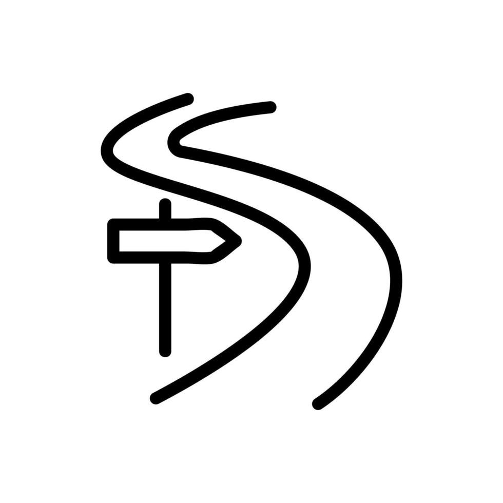 pointer on the road icon vector outline illustration