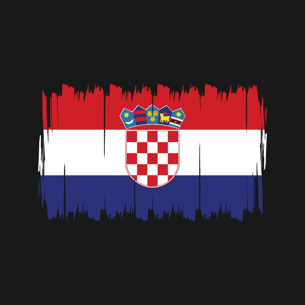 pincel de bandera de croacia. bandera nacional vector