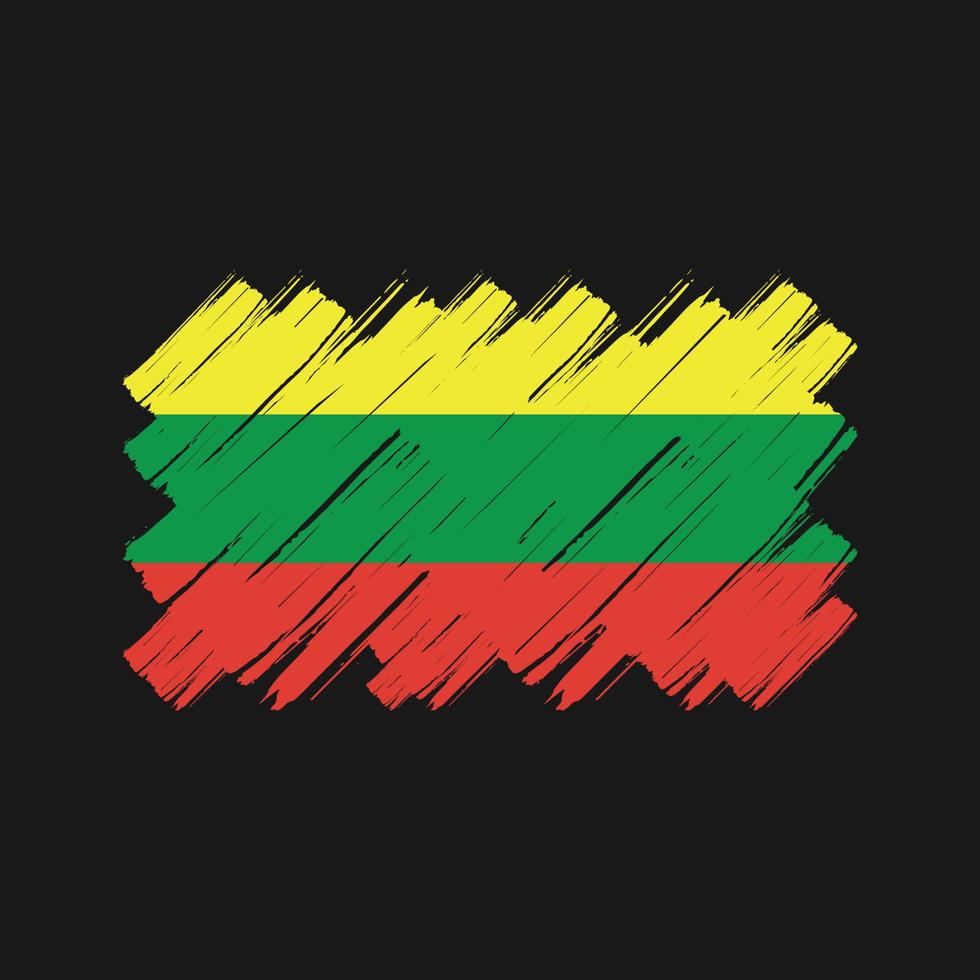 Lithuania Flag Brush. National Flag vector