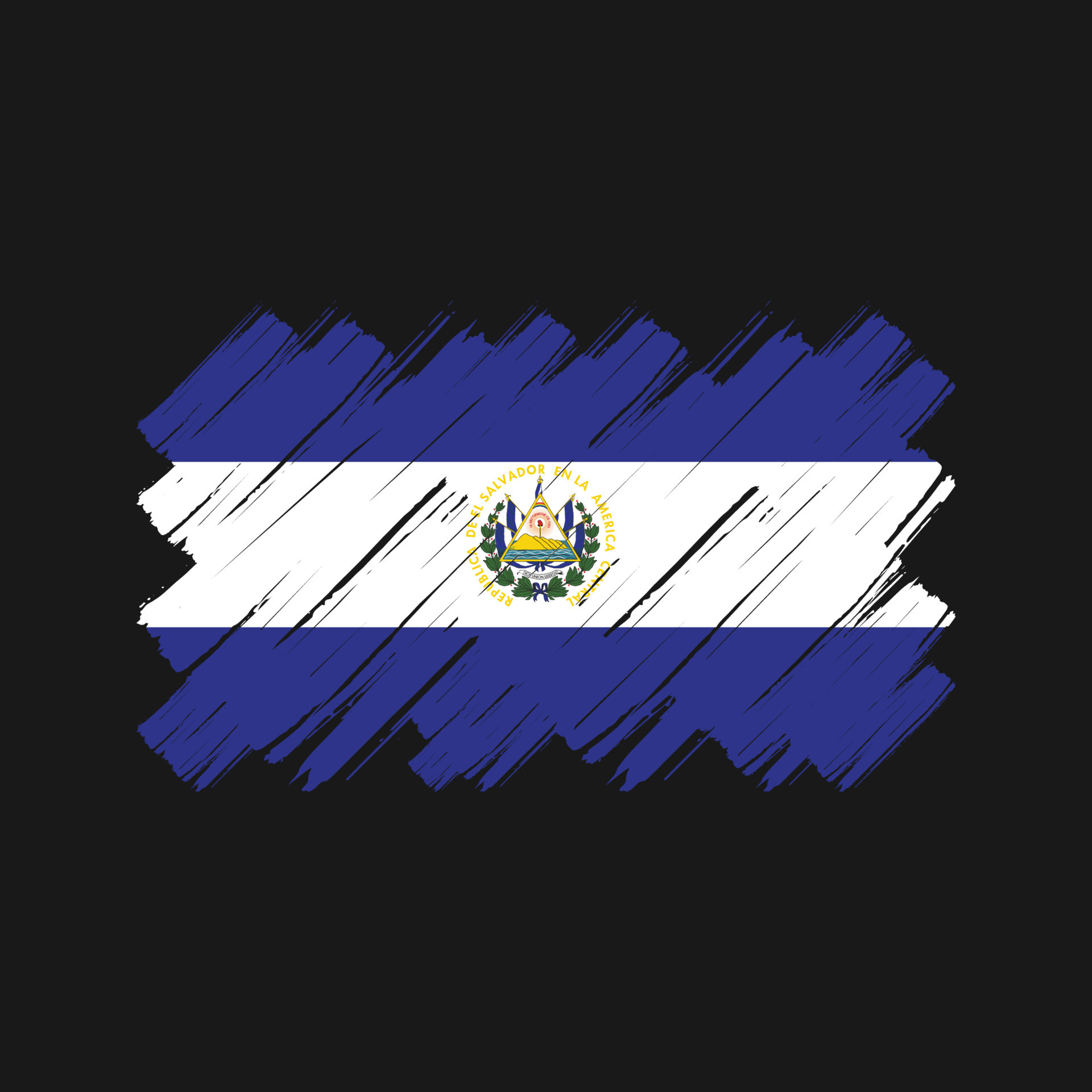El Salvador Flag Brush Strokes. National Flag 9758553 Vector Art at