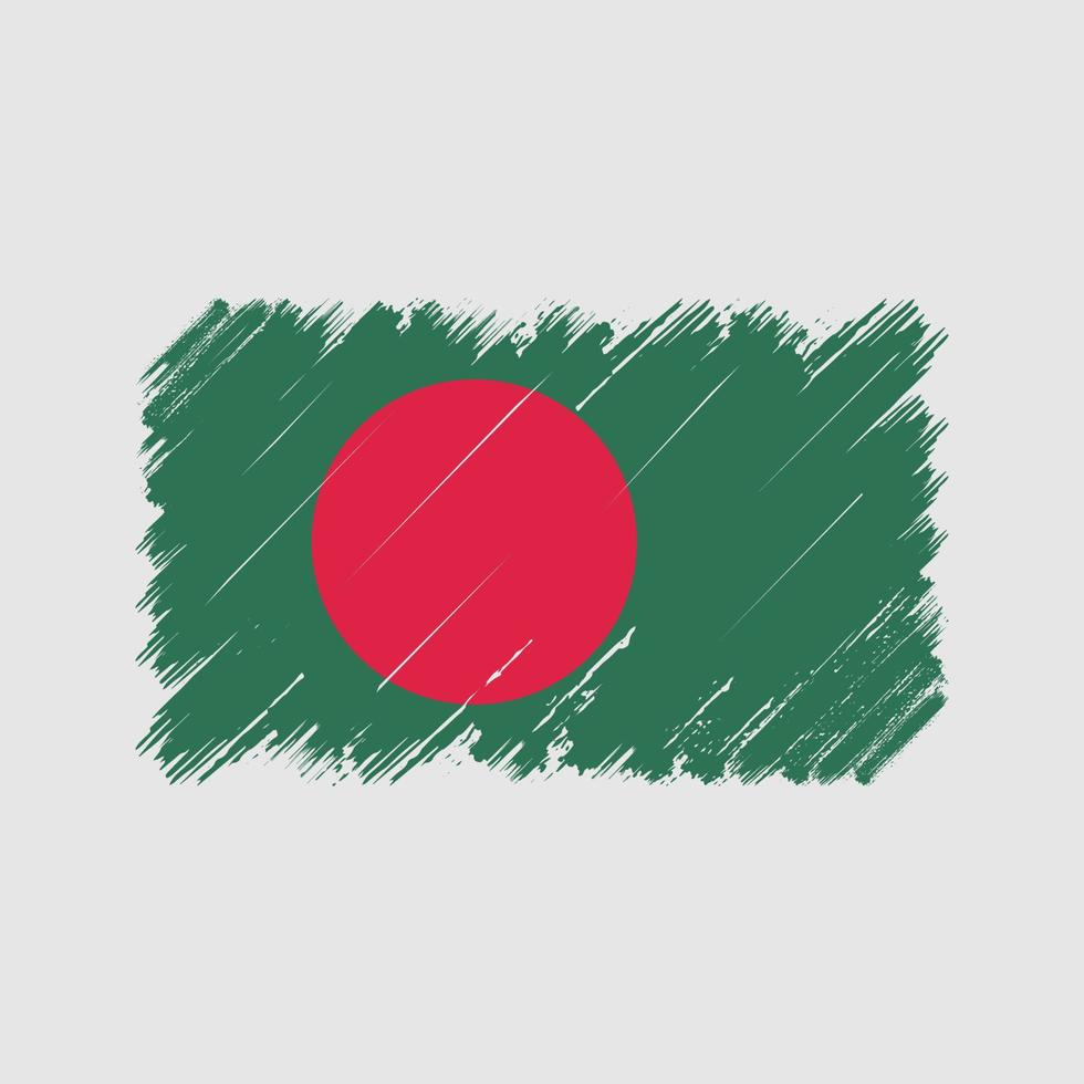 trazos de pincel de bandera de bangladesh. bandera nacional vector