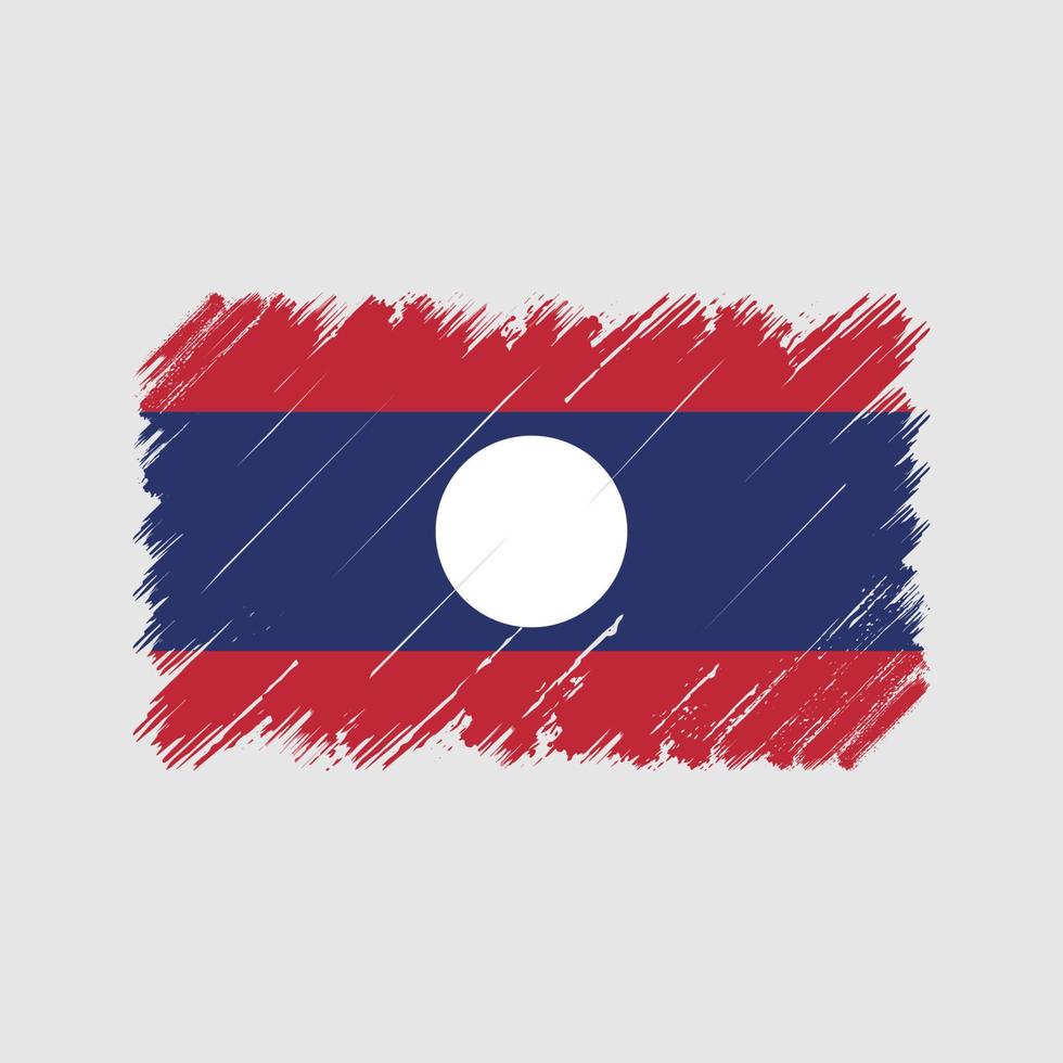 Laos Flag Brush Strokes. National Flag vector