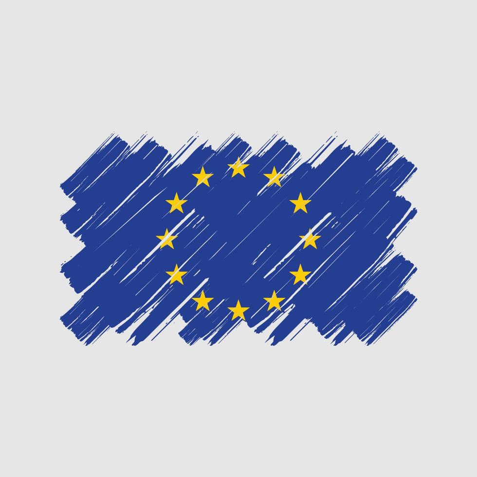 trazos de pincel de bandera europea. bandera nacional vector