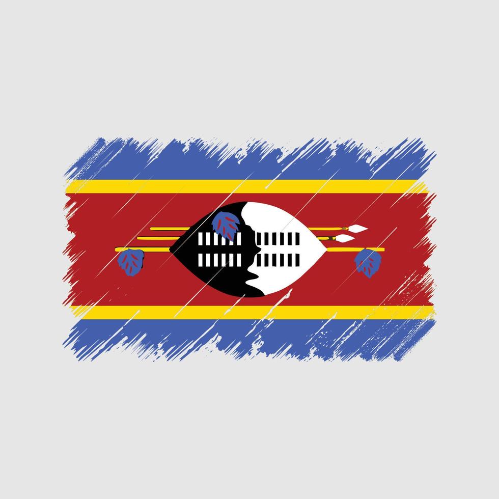 Swaziland Flag Brush Strokes. National Flag vector