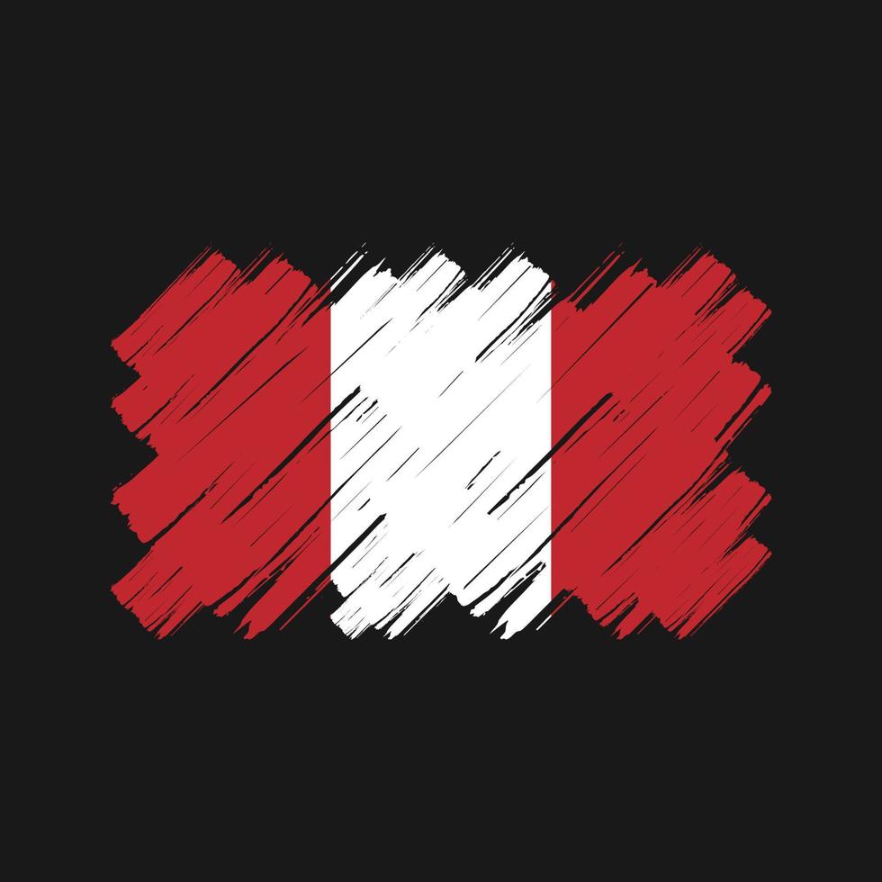 Peru Flag Brush Strokes. National Flag vector