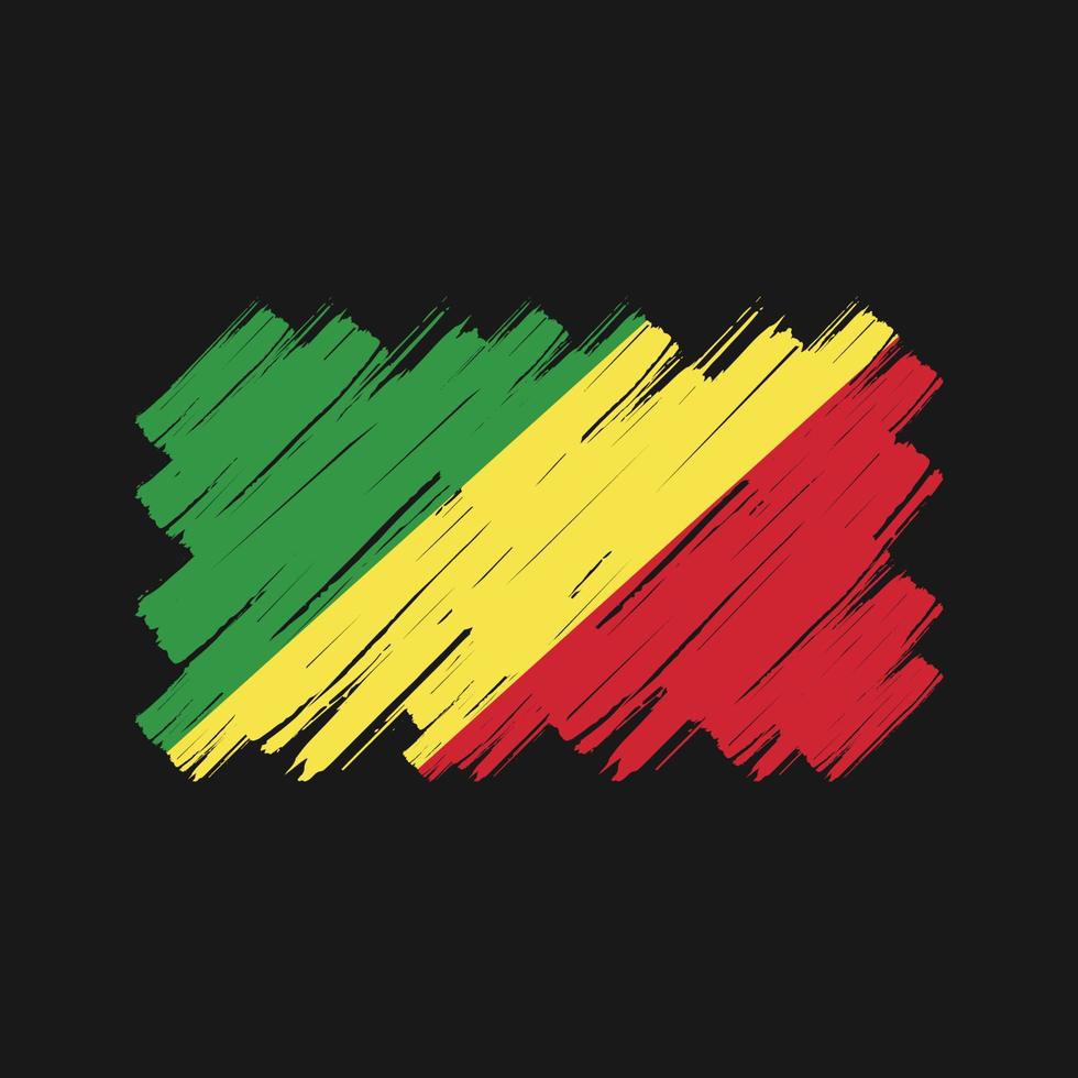 Congo Flag Brush Strokes. National Flag vector