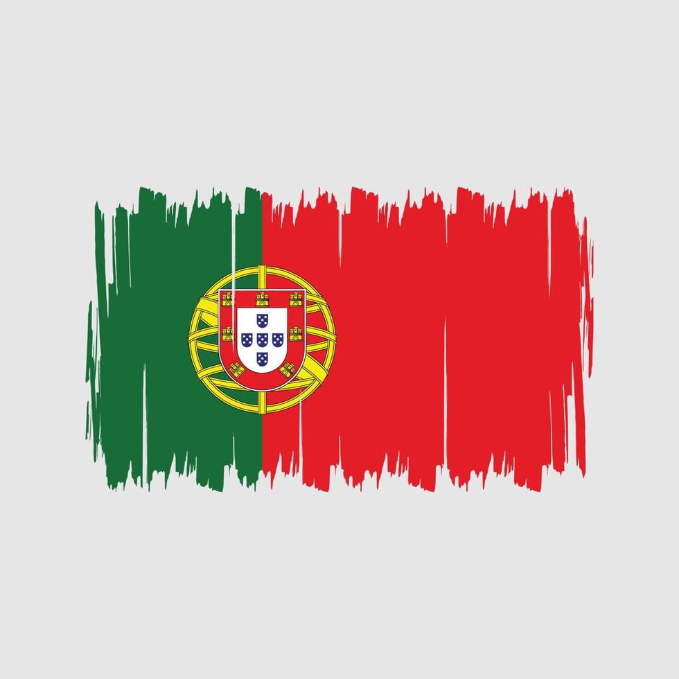 pincel de bandera portuguesa. bandera nacional vector