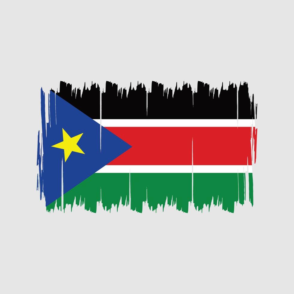 South Sudan Flag Brush. National Flag vector
