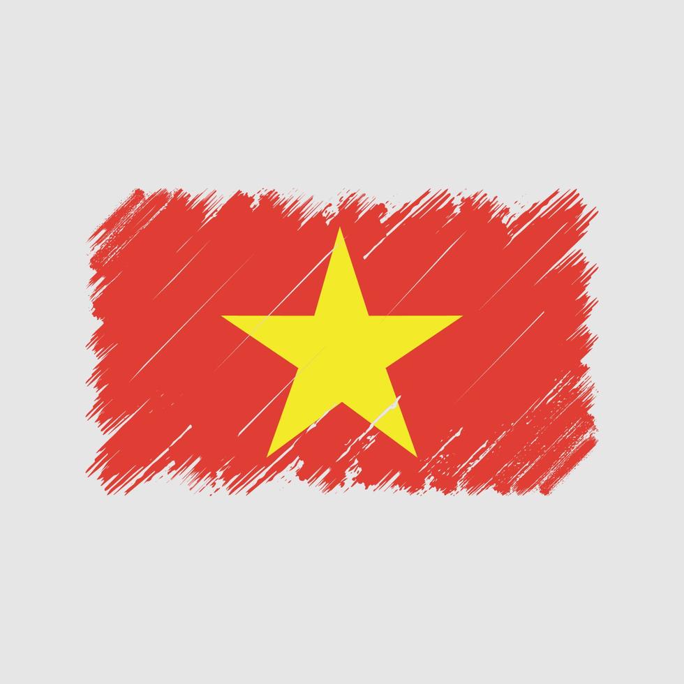 trazos de pincel de la bandera de vietnam. bandera nacional vector