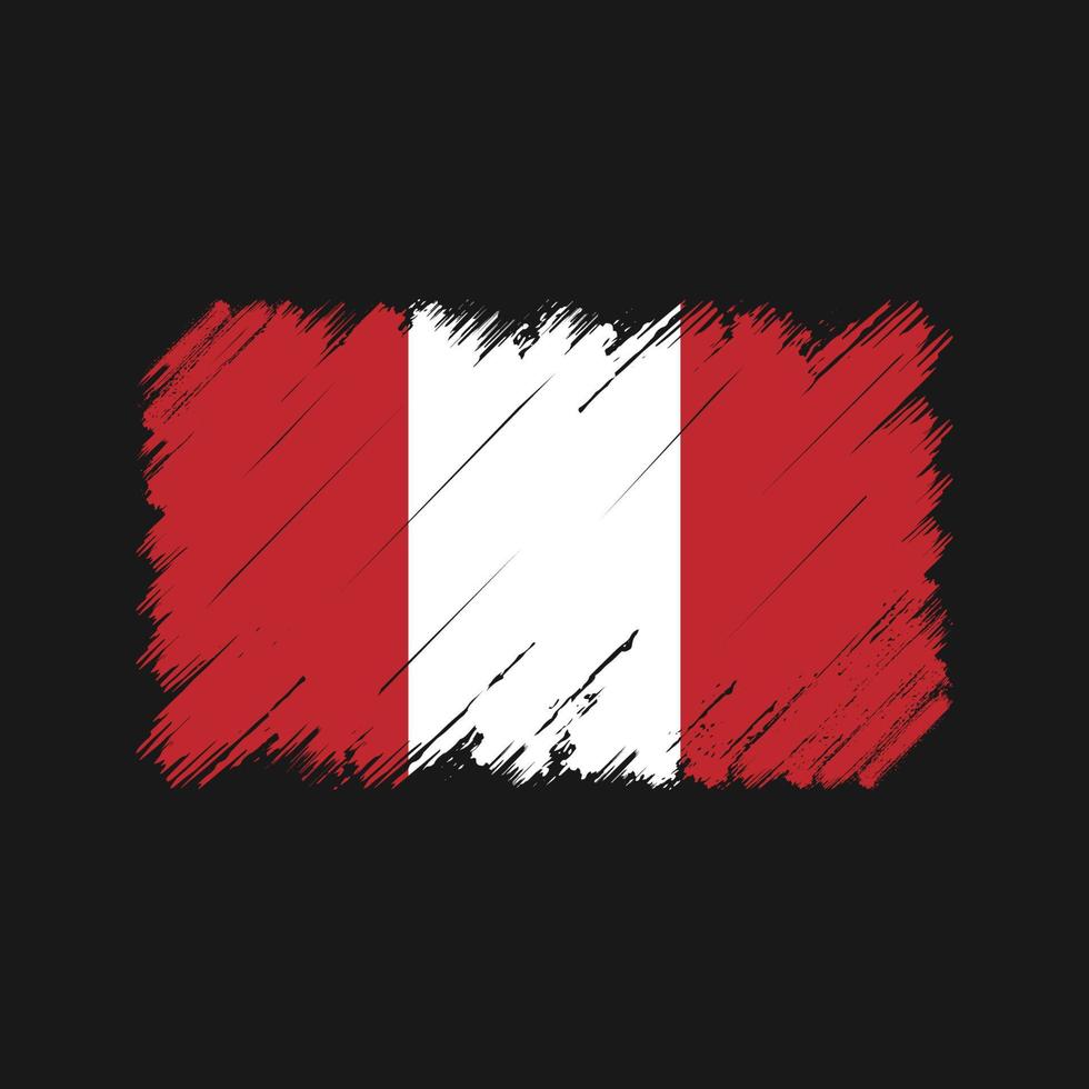 Peru Flag Brush Strokes. National Flag vector