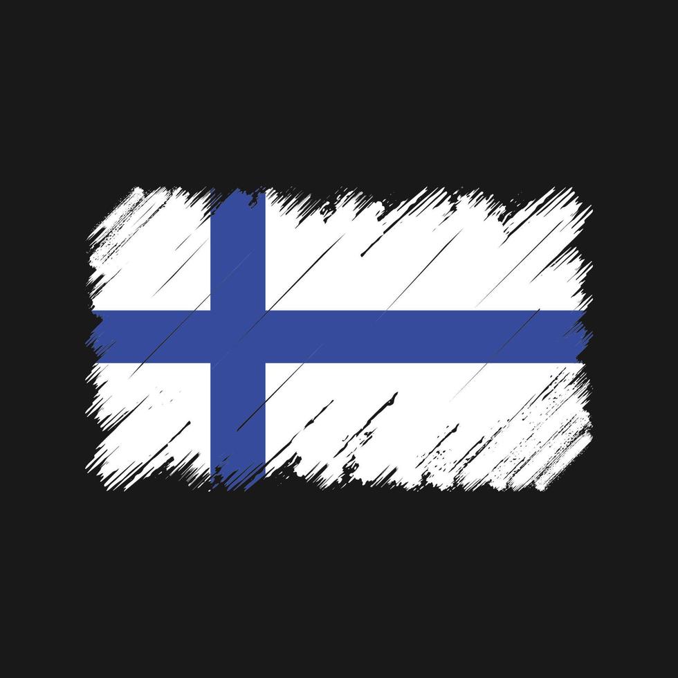 trazos de pincel de bandera de finlandia. bandera nacional vector