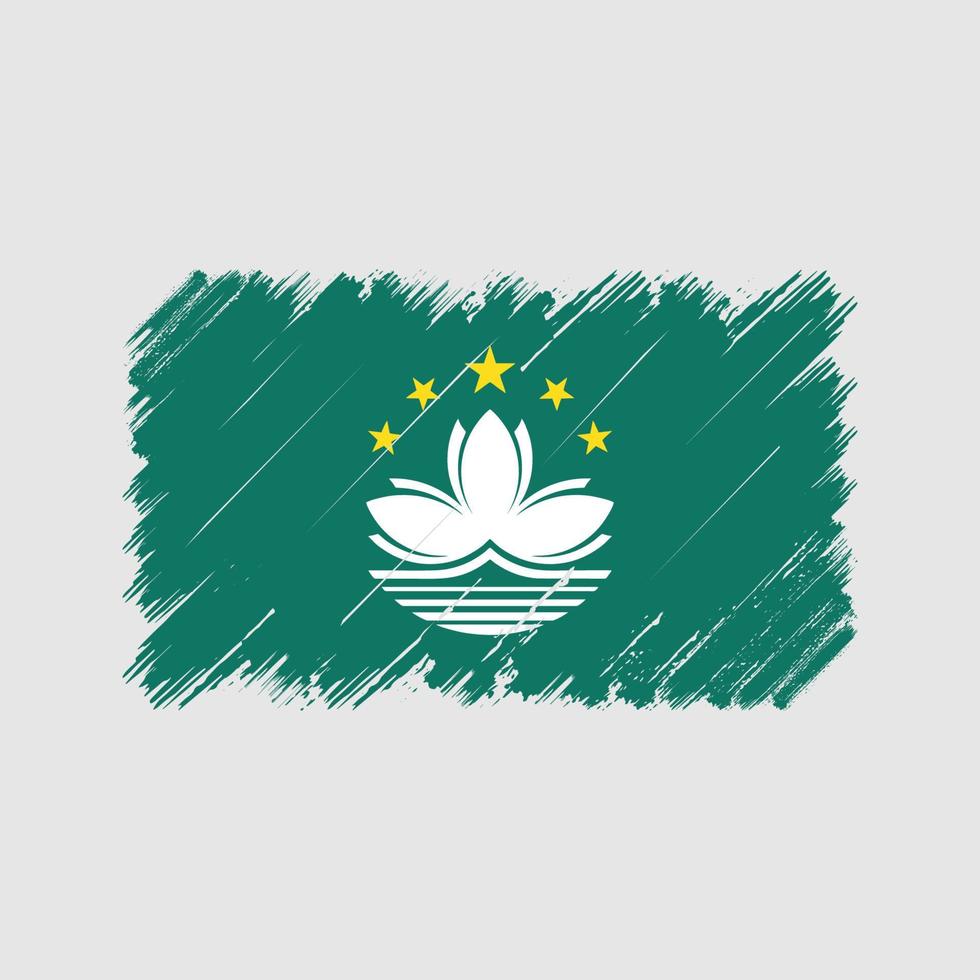 trazos de pincel de la bandera de Macao. bandera nacional vector