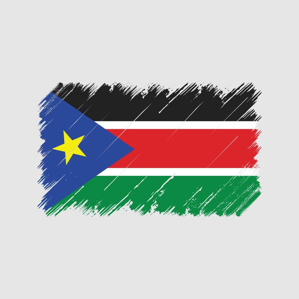 South Sudan Flag Brush Strokes. National Flag vector