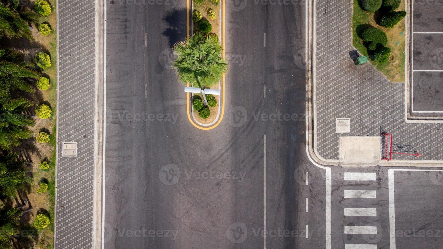 Miami Beach close to chalatat beach at Songkhla park, Thailand. Beautiful landmark of  Songkhla with coconut plam tree and road path. photo