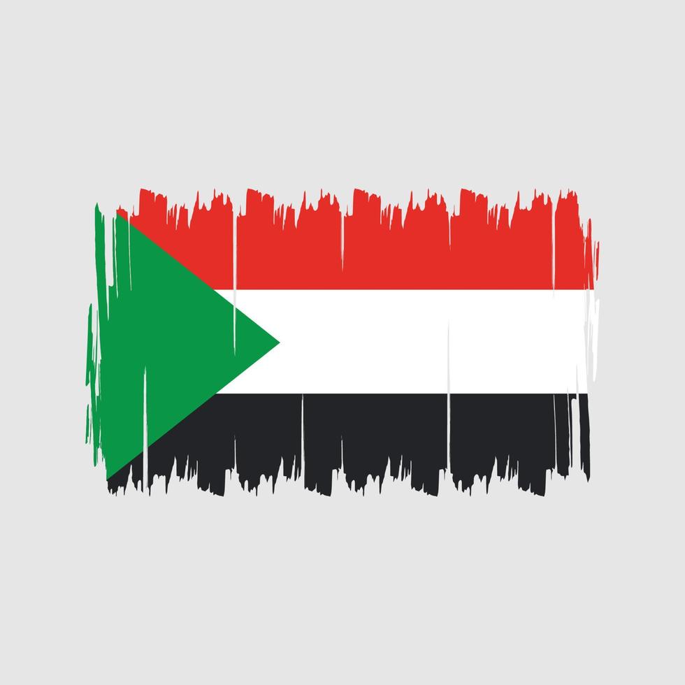 Sudan Flag Brush. National Flag vector