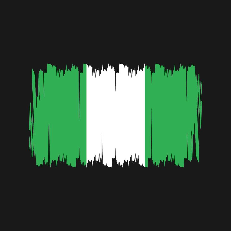 pincel de bandera de nigeria. bandera nacional vector