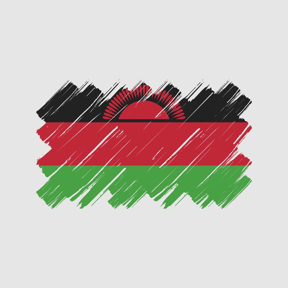 Malawi Flag Brush Strokes. National Flag vector