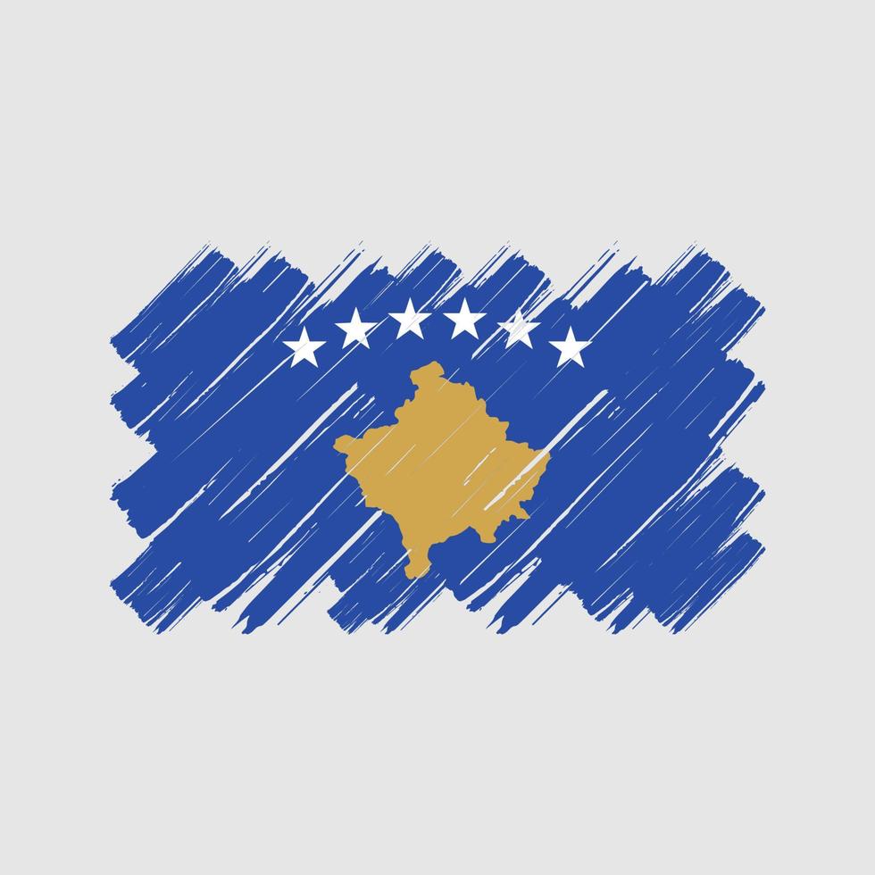 trazos de pincel de la bandera de kosovo. bandera nacional vector