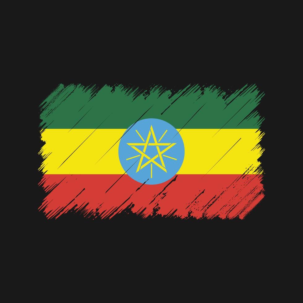Ethiopia Flag Brush Strokes. National Flag vector