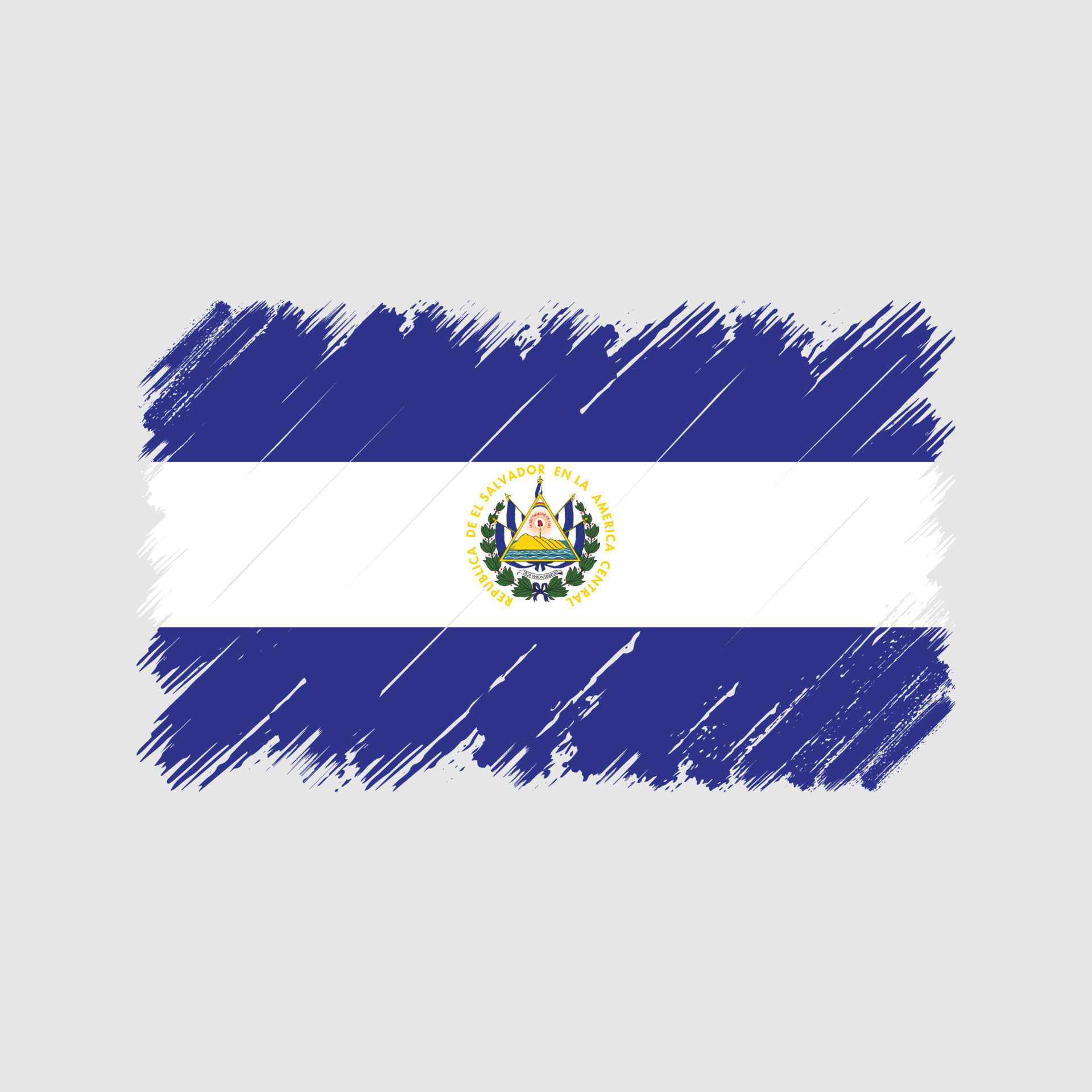 El Salvador Flag Brush Strokes. National Flag 9758807 Vector Art at