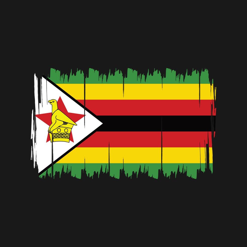 cepillo de bandera de zimbabwe. bandera nacional vector