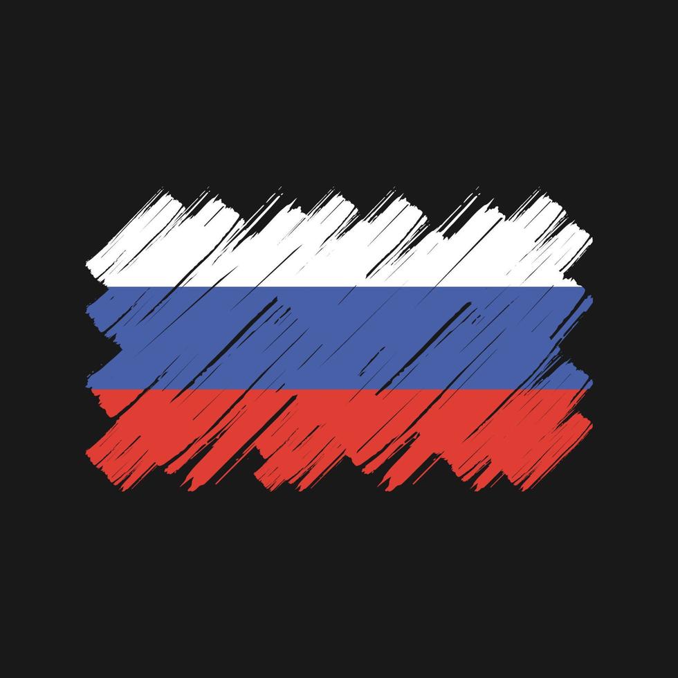 trazos de pincel de la bandera de rusia. bandera nacional vector