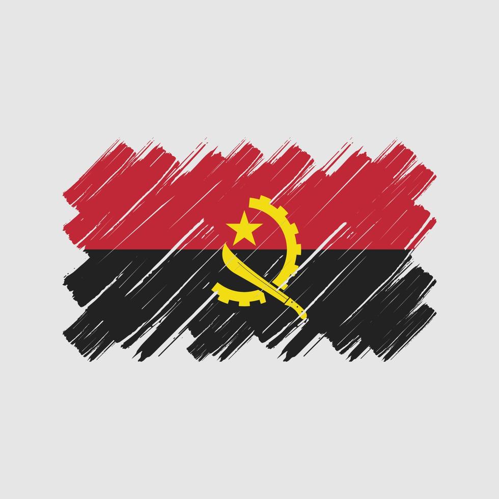 Angola Flag Brush Strokes. National Flag vector