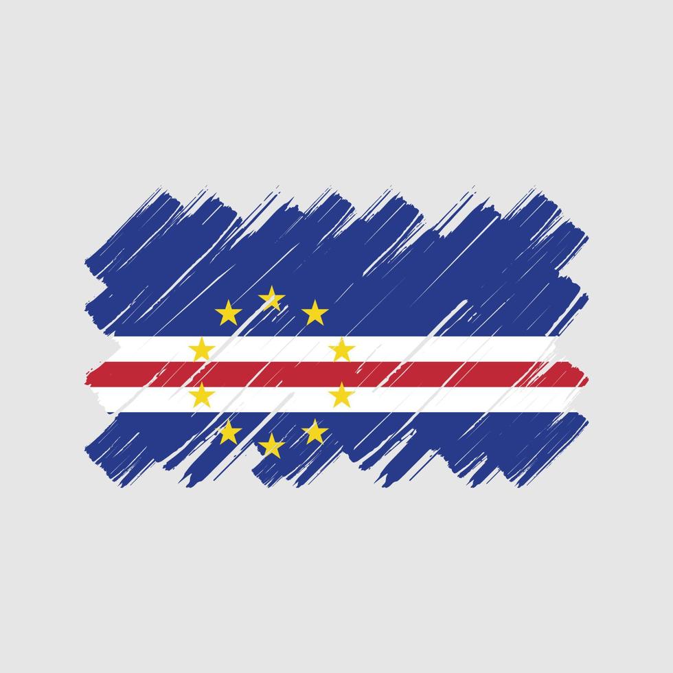 Cape Verde Flag Brush Strokes. National Flag vector