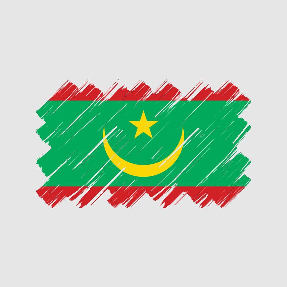 trazos de pincel de bandera de mauritania. bandera nacional vector