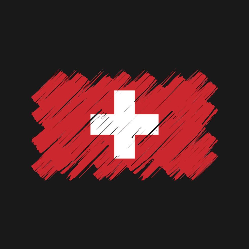 Switzerland Flag Brush Strokes. National Flag vector