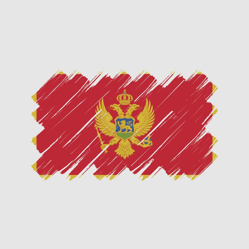 trazos de pincel de bandera de montenegro. bandera nacional vector